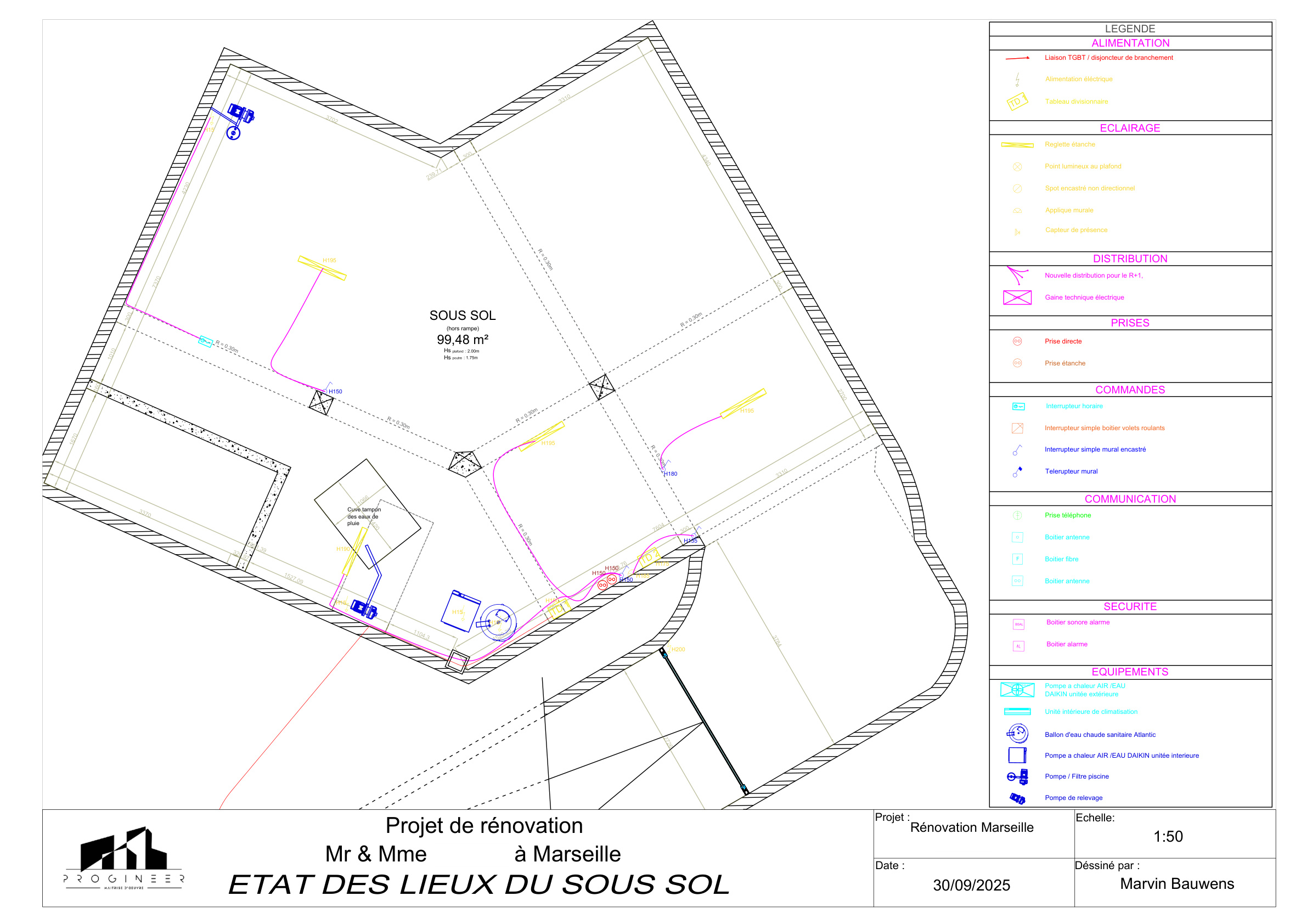Plan sous-sol existant - Marseille 9e