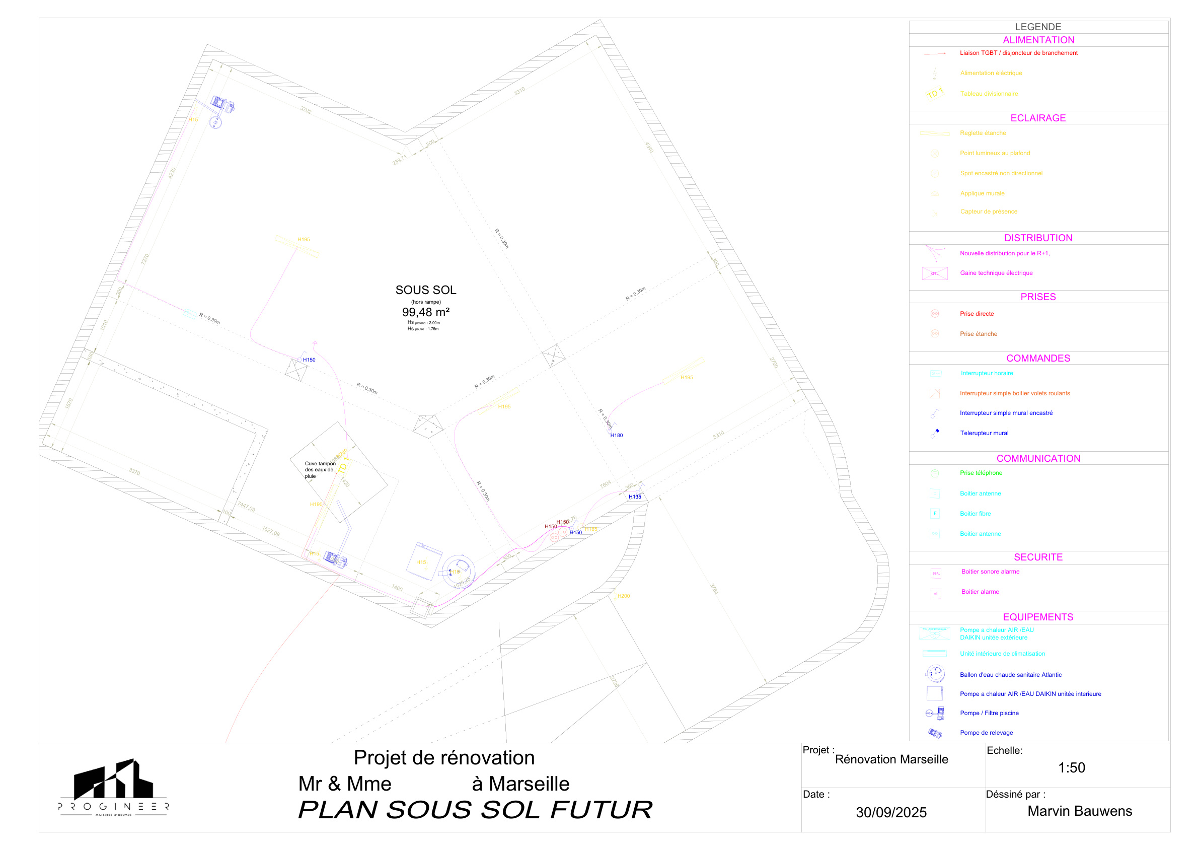 Plan sous-sol futur - Marseille 9e