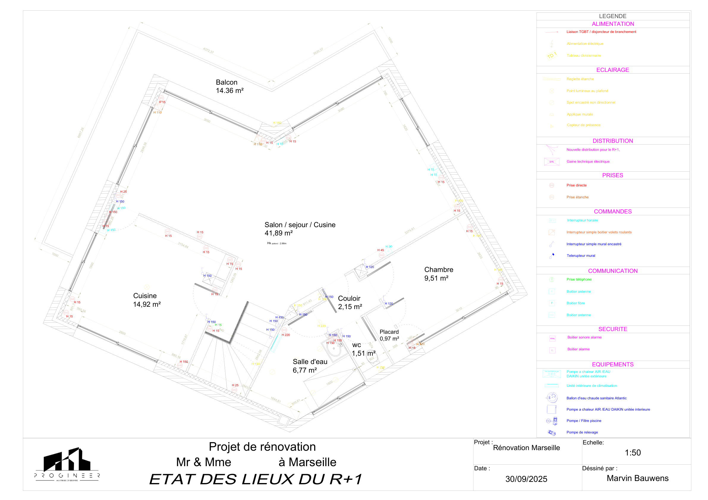 Schéma électrique détail - Marseille 9e