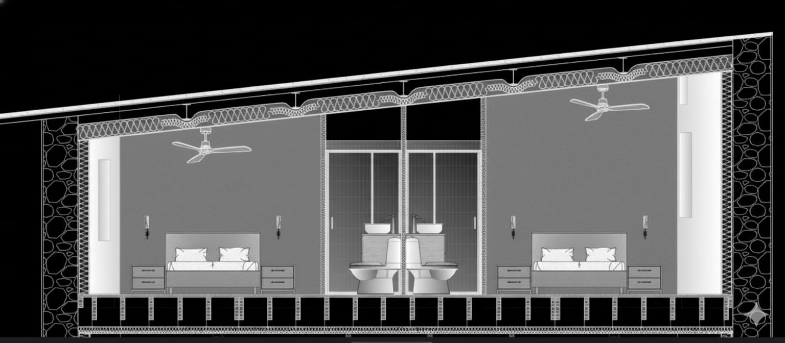 Coupe R+3 détail aménagement - Curiol Marseille