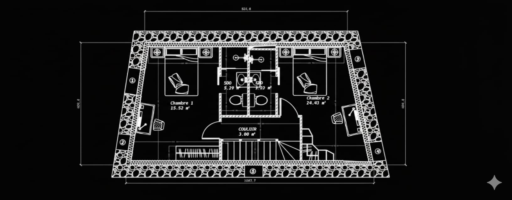 Plan R+2 projet - Curiol Marseille