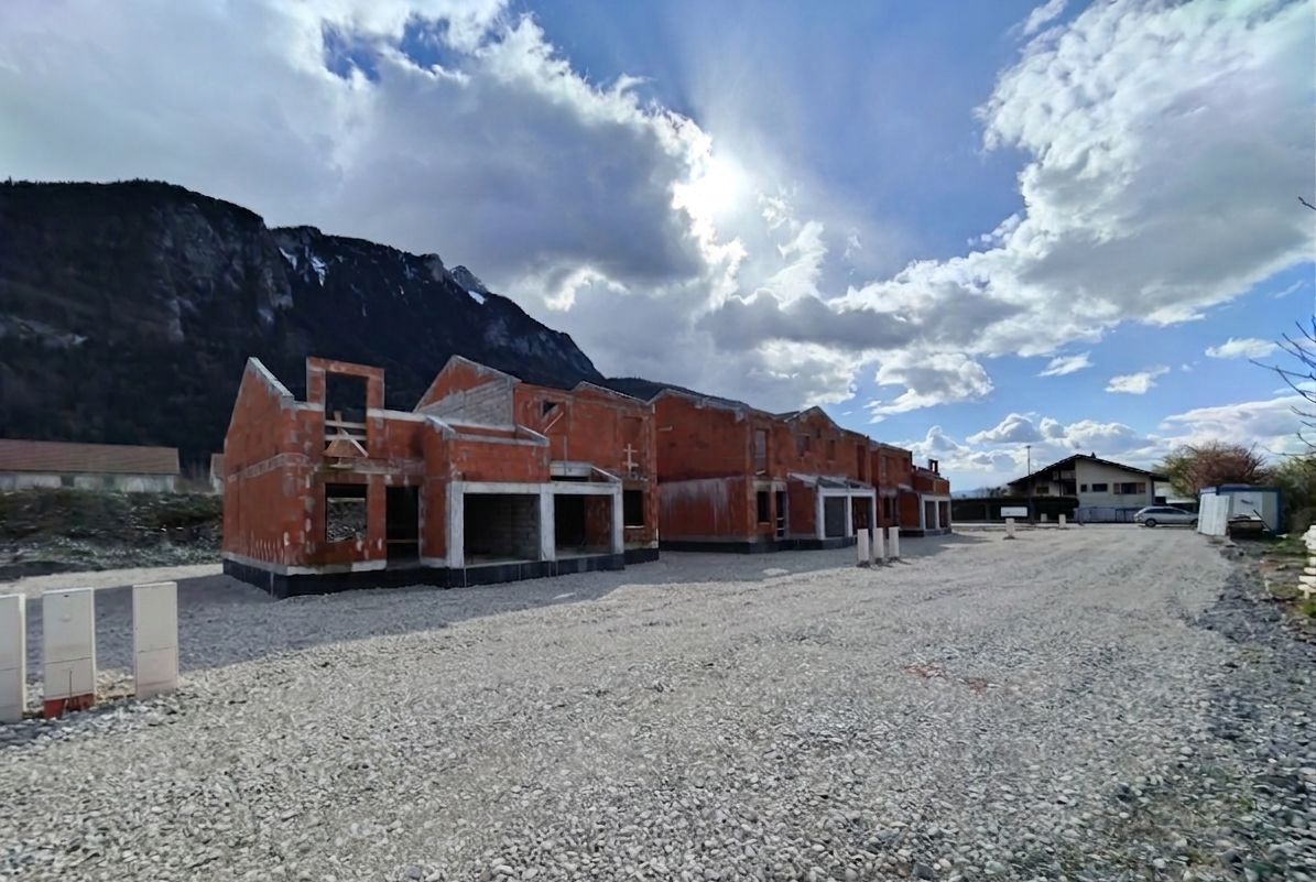 Chantier L Ecrin Vert Bonneville - gros oeuvre maisons jumelees vue 2