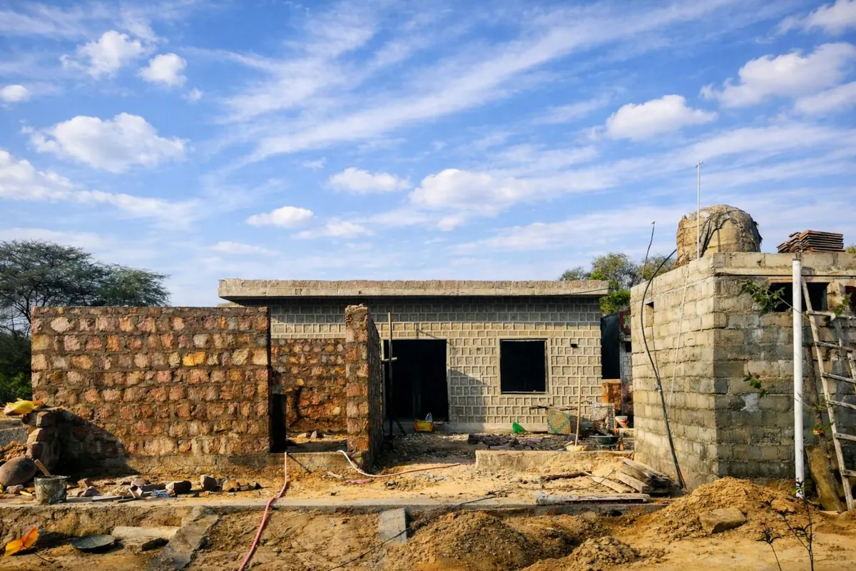 Chantier de construction de maison neuve à Fréjus